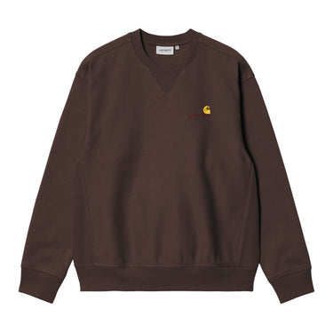 SWEAT HOMME AMERICAN SCRIPT MARRON MARRON