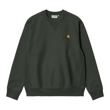 SWEAT HOMME AMERICAN SCRIPT VERT FONCE VERT FONCE