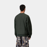 SWEAT HOMME AMERICAN SCRIPT VERT FONCE VERT FONCE