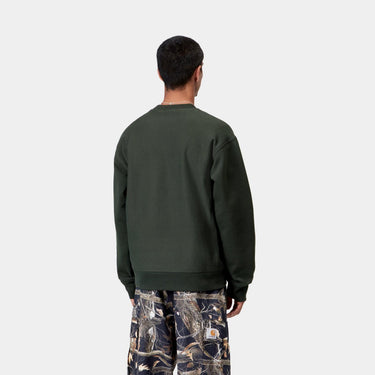 SWEAT HOMME AMERICAN SCRIPT VERT FONCE VERT FONCE