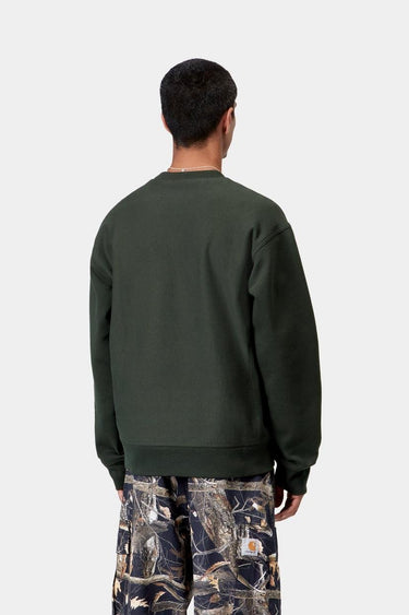 SWEAT HOMME AMERICAN SCRIPT VERT FONCE VERT FONCE
