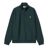SWEAT HOMME HALF ZIP AMER VERT FONCE VERT FONCE