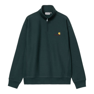 SWEAT HOMME HALF ZIP AMER VERT FONCE VERT FONCE