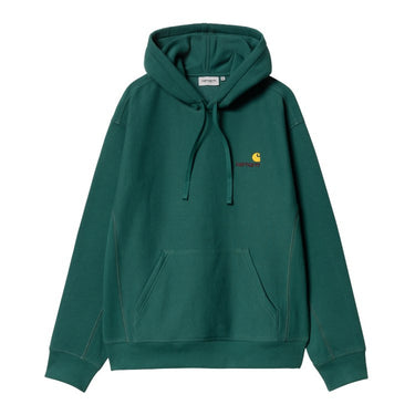 SWEAT HOMME HOODED AMERICAN SCRIPT VERT FONCE VERT FONCE