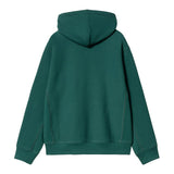 SWEAT HOMME HOODED AMERICAN SCRIPT VERT FONCE VERT FONCE