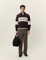 SWEAT HOMME ZIPPER RUGBY MARRON MARRON