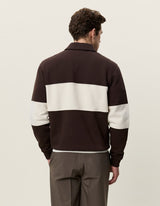 SWEAT HOMME ZIPPER RUGBY MARRON MARRON