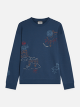 SWEAT HOMME ARTWORK RELAXED MARINE MARINE