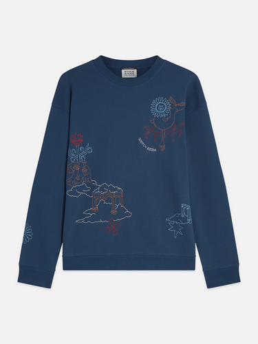 SWEAT HOMME ARTWORK RELAXED MARINE MARINE
