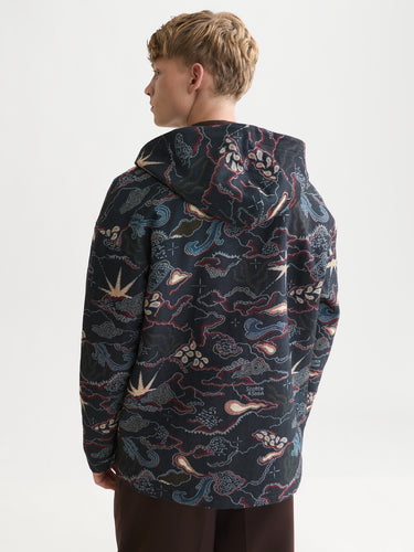 SWEAT HOMME JACQUARD RELAXED MARINE MARINE
