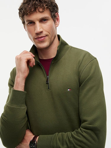 SWEAT HOMME ESSENTIAL FLEECE 1/4 VERT VERT