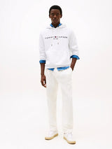 SWEAT HOMME TOMMY LOGO HOODY BLANC BLANC