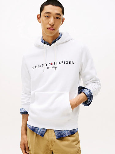 SWEAT HOMME TOMMY LOGO HOODY BLANC BLANC