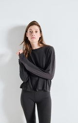 T-SHIRT FEMME AMPLE ML COL BATE CARBON CARBON