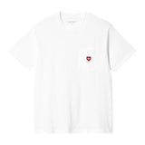 T-SHIRT FEMME POCKET HEART BLANC BLANC