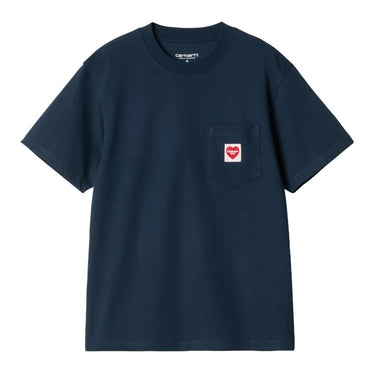 T-SHIRT FEMME POCKET HEART MARINE MARINE