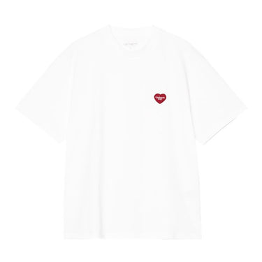 T-SHIRT FEMME W' S/S HEART PATCH BLANC BLANC