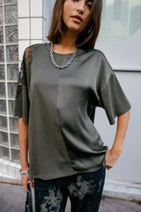 T-SHIRT FEMME TIZAY LACE FOREST NIGHT FOREST NIGHT