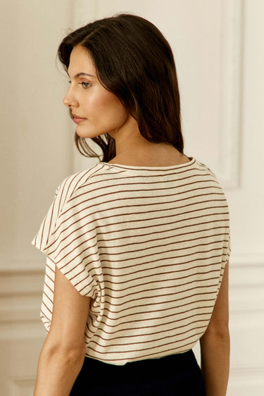 T-SHIRT FEMME MARCELINA ECRU/CAMEL ECRU/CAMEL