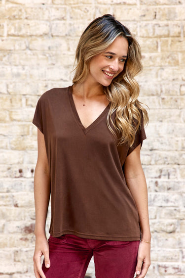 T-SHIRT FEMME MARCELINA MARRON MARRON