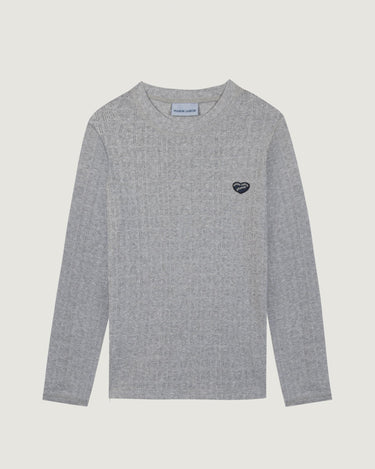 T-SHIRT FEMME FOLIES LS PATCH COEUR /GOTS GRIS GRIS