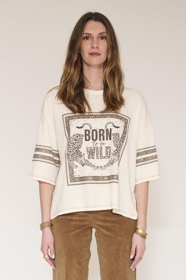 T-shirt MKT Studio Tanza Born to be Wild naturel