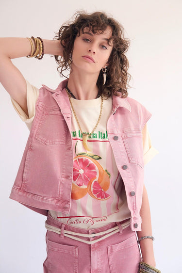 T-shirt MKT Studio Tilima illustration Italie naturel – vue 3