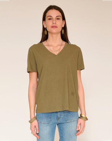 T-SHIRT FEMME TONY KAKI KAKI