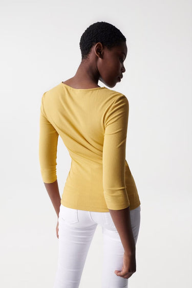 T-SHIRT FEMME JAUNE JAUNE