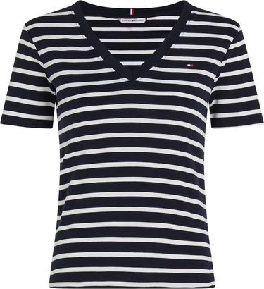 T-SHIRT FEMME SLIM CODY V-NK SS MARINE / BLANC MARINE / BLANC