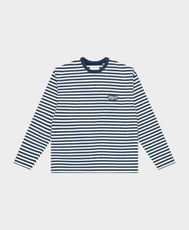 T-SHIRT HOMME STRIPED ML BLANC BLANC
