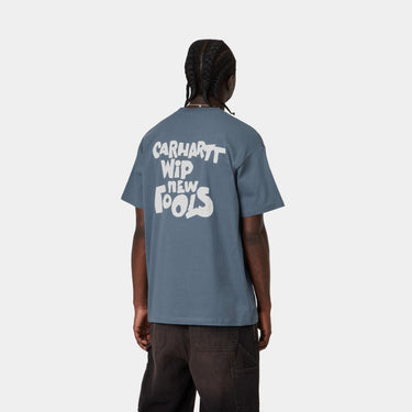T-SHIRT HOMME CUTOUT BLEU BLEU
