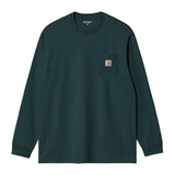 T-SHIRT HOMME L/S POCKET VERT FONCE VERT FONCE