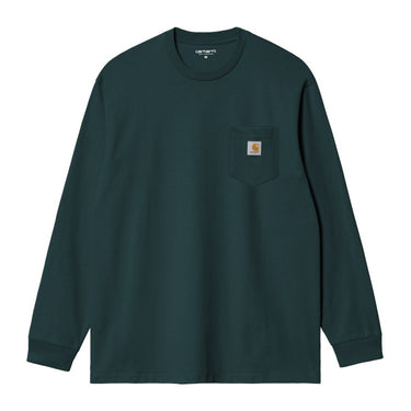 T-SHIRT HOMME L/S POCKET VERT FONCE VERT FONCE
