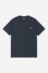 T-SHIRT HOMME S/S AMERICAN SCRIPT BLEU MER BLEU MER