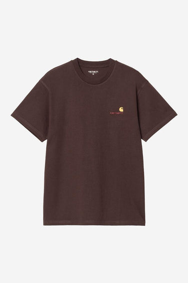 T-SHIRT HOMME S/S AMERICAN SCRIPT MARRON MARRON