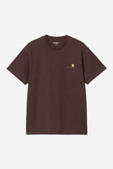 T-SHIRT HOMME S/S AMERICAN SCRIPT MARRON MARRON