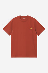 T-SHIRT HOMME S/S AMERICAN SCRIPT ROUGE ROUGE