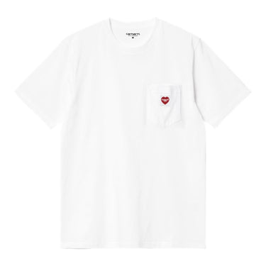 T-SHIRT HOMME S/S POCKET HEART BLANC BLANC