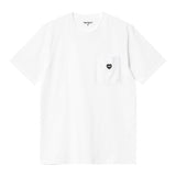 T-SHIRT HOMME S/S POCKET HEART BLANC BLANC