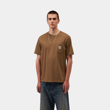 T-SHIRT HOMME S/S POCKET MARRON MARRON
