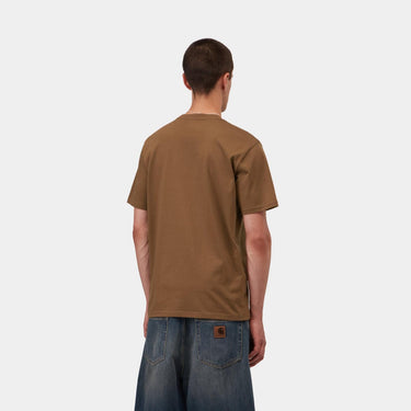 T-SHIRT HOMME S/S POCKET MARRON MARRON