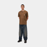 T-SHIRT HOMME S/S POCKET MARRON MARRON