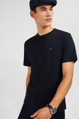 T-SHIRT HOMME LOGO COL ROND NOIR NOIR