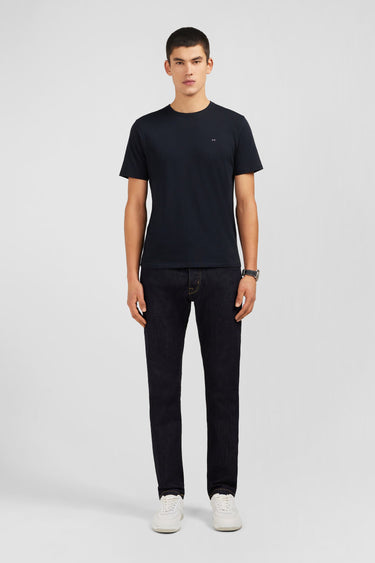 T-SHIRT HOMME LOGO COL ROND NOIR NOIR