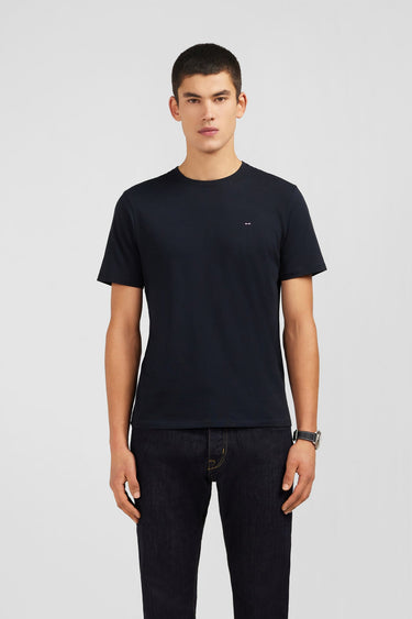 T-SHIRT HOMME LOGO COL ROND NOIR NOIR