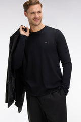T-SHIRT HOMME LOGO COL ROND NOIR NOIR