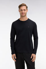 T-SHIRT HOMME LOGO COL ROND NOIR NOIR