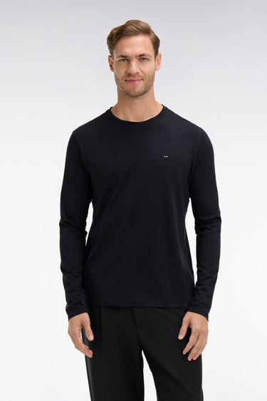 T-SHIRT HOMME LOGO COL ROND NOIR NOIR