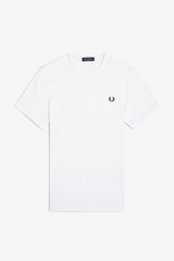 T-SHIRT HOMME RINGER BLANC BLANC